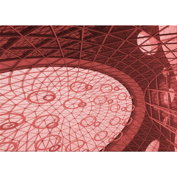 Ahgly Company Indoor Rectangle Patterned Light Coral Pink Area Rugs, 8' x 10'