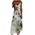 thumbnail image 2 of Cagogo Women Summer Spring Maxi Long Cami Dresses Under $5 Plus Size Sleeveless Spaghetti Strap V Neck Petite Dresses Floral Swing Flowy Bohemian Black Shirt Dresses, 2 of 5