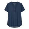 thumbnail image 7 of Women's Short Sleeve Denim Shirt Tunic Top with Stand Collar and Button Front, 7 of 7