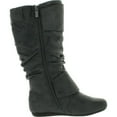 thumbnail image 2 of Top Moda Womens Bank-81 Mid Calf Round Toe Buckle Slouched Flat Boots, 2 of 4