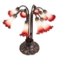 thumbnail image 6 of Meyda Tiffany - 12301 - Ten Light Table Lamp - Pink/White Pond Lily - Mahogany Bronze, 6 of 7