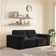 thumbnail image 5 of JERFIT Black Sparkling Chenille Fabric Modular Sectional Sofa, 3-Seater Tufted Couch with Deep Seat for Living Room, Apartment, No Assembly Required, 5 of 5