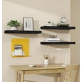 thumbnail image 3 of 3 Pack Black Floating Shelves,24" W x 7.9" D x 1.5" H, Holds Up to 37 Lbs, Ideal for Living Room, Bedroom, Bathroom, Kitchen, Office, Storage, Display, with Invisible Brackets Wall Shelves, 3 of 15