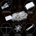 thumbnail image 3 of TOPRenddon 96 LED Snowflake Lights Outdoor - 4M Waterproof String Lights with 8 Modes | Christmas Wedding Party Decor in Warm White & Multicolor IP44 Rated, 3 of 5