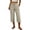Beige, variant on High-Waist Cropped Cargo Pants for Womens - Drawstring & Large Patch Pockets, Summer & Beach Essential for Women's Casual & Street Style White XXL