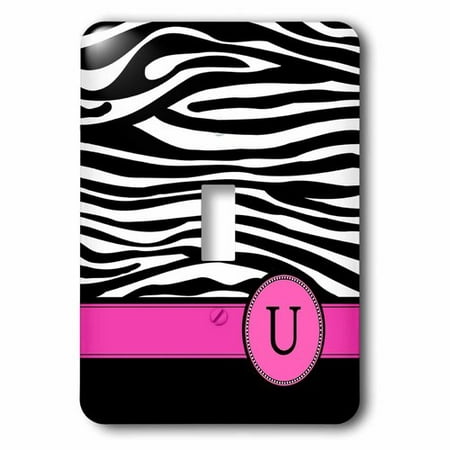 3drose Letter U Monogrammed Black And White Zebra Stripes Animal
