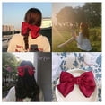 thumbnail image 5 of VONTER 8 Inch Bow Hair Clips Solid Color Big Satin Ribbon French Barrette Hair Barrettes Hair Accessories,Wine Red, 5 of 8