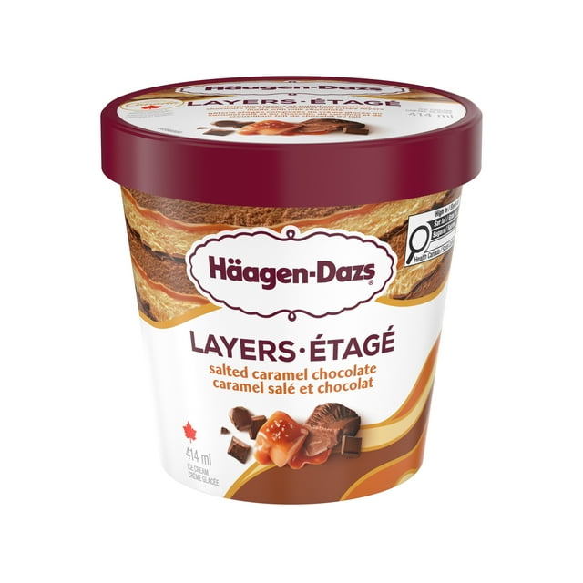 HAAGEN-DAZS Crème Glacée Étagée Au Caramel Salé Et Au Chocolat 414 ml