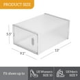 thumbnail image 6 of Ktaxon 6 Pack Shoe Storage Boxes, Clear Plastic Stackable Lidded Closet Shoe Organizer Box, 13.4"x 9.1"x5.5", White, 6 of 10