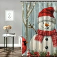 thumbnail image 2 of SHERONV Snowman Cardinal Christmas Trees Washable Shower Curtain 36"x72, 2 of 7
