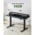 thumbnail image 4 of Height Adjustable Electric Standing Desk with 4 Memory , 55 x 24" Sit Stand Desk (Black), 4 of 6