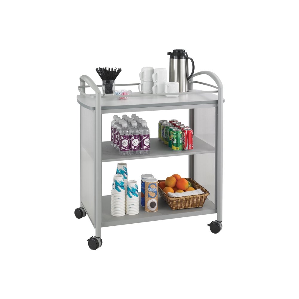 Safco Impromptu Beverage Cart Trolley 3 shelves polycarbonate