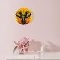 thumbnail image 3 of erolrail Rustic Wall Clock,Silent Non Ticking Wall Clocks for Living Room,Bedroom,Kitchen 12IN Indian Elephant Mnadala Yellow Creative, 3 of 5