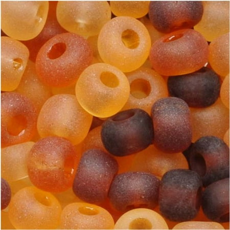 Tortoise Shell Mix - Czech Seed Beads 6/0 Tortoise Matte Mix (1 ounce)