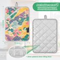 thumbnail image 6 of Yayeee Pot Holders Kitchen Heat Resistant with Pocket 7"x9.8" Cotton Oven Cooking Hot Pads, Yellow Floral Wave, 6 of 7