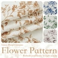 thumbnail image 3 of NICETOWN Linen Curtains Floral Farmhouse Curtains, Peony Patterned Semi Sheer Linen Curtains Light Filtering French Country Window Drapes for Home Office, Yellow, 52"x96", 2 Panels, 3 of 8