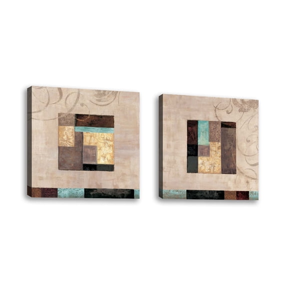 Set of 2 - In the Spirit II - Contemporary Fine Art Giclee on Canvas Gallery Wrap - wall d?cor - Art painting - 24 x 24 Inch - Ready to Hang