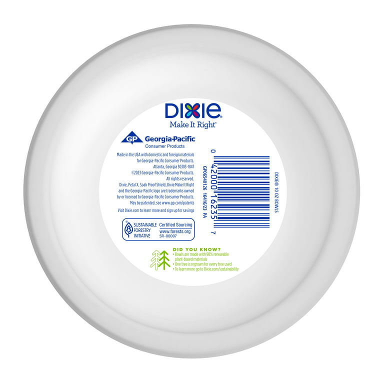 Dixie Ultra Heavy Duty Paper Plate & Bowl Bundle, Large Plate 10 1/16 (44  ct), Small Plate 6 7/8 (44 ct) and Bowl (28 ct)