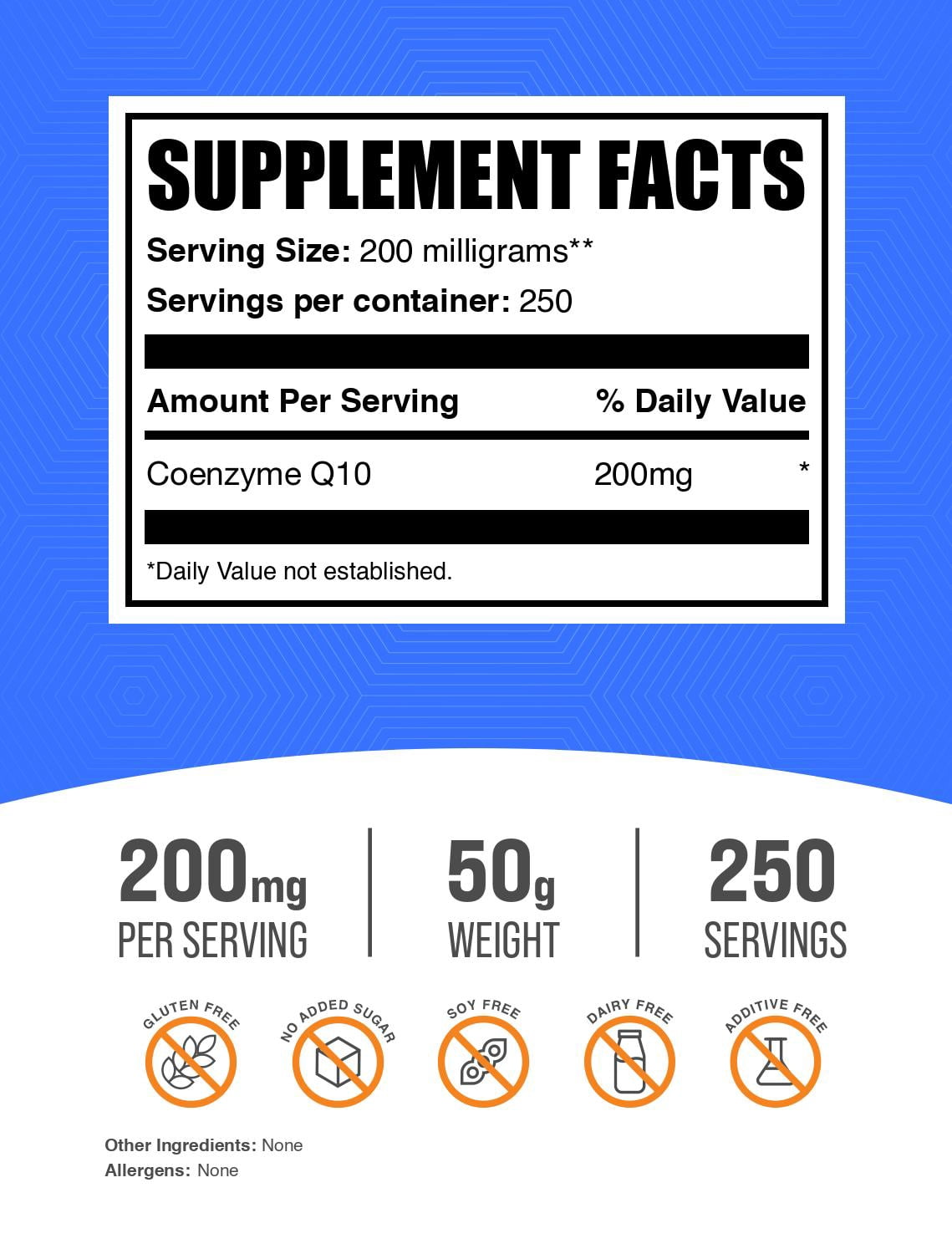 BulkSupplements Coenzyme Q10 (CoQ10) Powder - 200mg per Serving - 50 Grams (1.8 oz) - 250 Servings