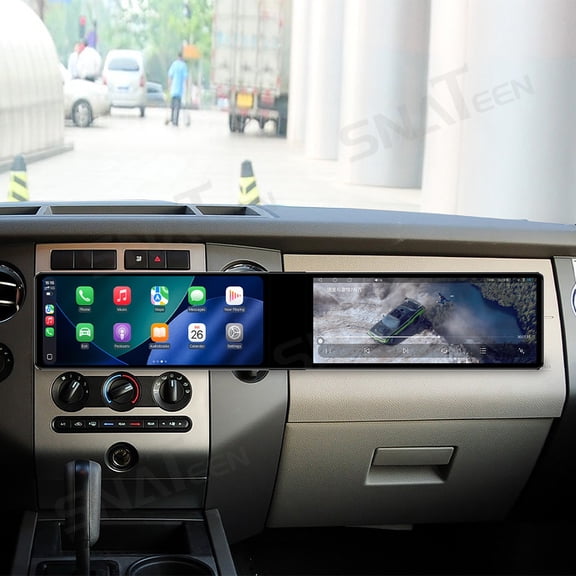 SNATEEN Dual 12.3 inch Carplay Screen/Radio/Multimedia Player for Ford Expedition 2007-2014 Car Navigation/GPS Upgrade Headunit Android Display 1080P Touch Screen Receiver Replace System