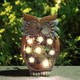 thumbnail image 4 of Garden Ornament Owl Figurine, Solar Powered Outdoor Lights, 4 of 5