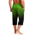 thumbnail image 6 of JoveMarine Men's Gradient Print Hawaiian Shorts with Drawstring, 7/8 Length Casual Shorts for Spring and Fall, Lightweight Beach Style Army Green L, 6 of 9
