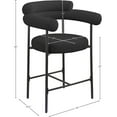 thumbnail image 3 of Meridian Furniture Blake Black Boucle Fabric Counter Stool (Set of 2), 3 of 8