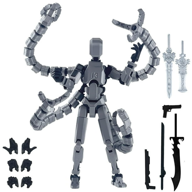 Regalo de Navidad 2024 - (Ensamblaje completado) Juego de figuras de acción T13, Figura de acción de robot Titan 13, Impreso en 3D Multi-Jointed Movible, Dummy 13 Lucky 13 Regalo para amantes de los