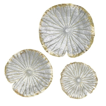 Sagebrook Home Polyresin 19" Lotus Wall Decor, Silver/Gold, Round, Polyresin, Contemporary, 19"L X 18"W X 2"H, Solid Color