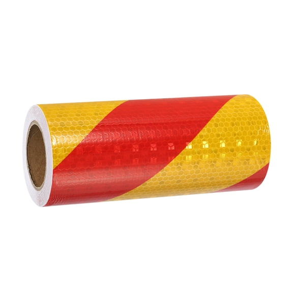 Uxcell Reflective Tape, Self-Adhesive Trailer Reflector Tape Waterproof Warning Sticker Yellow Red 6 Inch x 16 Feet