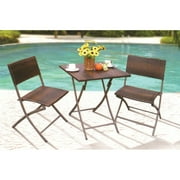 Royal Garden All-Weather Wicker 3 pc. Square Bistro Table Set - Brown
