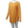 thumbnail image 6 of A2Y Women's Premium Solid Long Sleeve Round Hem Crew Neck Top Shirt Ash Mustard 2XL, 6 of 7