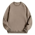thumbnail image 4 of Kureaily Crewneck Sweatshirt Fleece Lined Relaxed Fit Raglan Sleeve Solid Color Athletic Casual Pullover Top For Streetwear And Daily Comfort Hoodie Pullover Sweatshirts, 4 of 4
