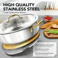 thumbnail image 2 of 12 Inch Stainless Steel Saute Pan with Lid - Deep Frying Pan for All Cooktops, 6 Quart Oven Safe Dishwasher, 2 of 7