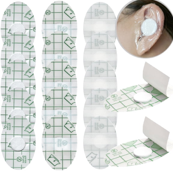 Bexikou 60Pcs Baby Waterproof Ear Stickers,Baby Ear Covers for Swimming, Shower Ear Protectors with Ear Plugs for Kids,Disposable Ear Covers for Shower Surfing Snorkeling and Other Water Sports