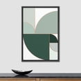thumbnail image 2 of PixonSign Framed Canvas Print Wall Art Mid-Century Pastel Geometric Green Semi Circles Abstract Shapes Illustrations Modern Art Decorative Minimal for Living Room, Bedroom, Office - 16"x24" Black, 2 of 5