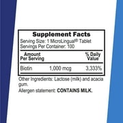 Superior Source Biotin 1000 mcg - Daily Supplement Supports Hair Health & Growth - Natural Biotin Supplement Aids Healthy Nails & Skin - 100 Sublingual Dissolving Tablets