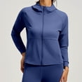 thumbnail image 2 of HAiming Womens Zip up Hoodies Long Sleeve Athletic Sweatshirt with Pockets Solid Color Casual Fall Winter Workout Tops, 2 of 4