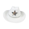 thumbnail image 1 of Sombrero de vaquera de ala grande para el sol, ideal para montar a caballo, acampar y pescar. Blanco, 1 of 9