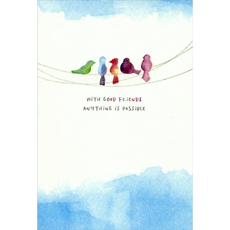 Buddha Card - Pictura Birds on a Wire Happy Buddha Birthday Card for Friend