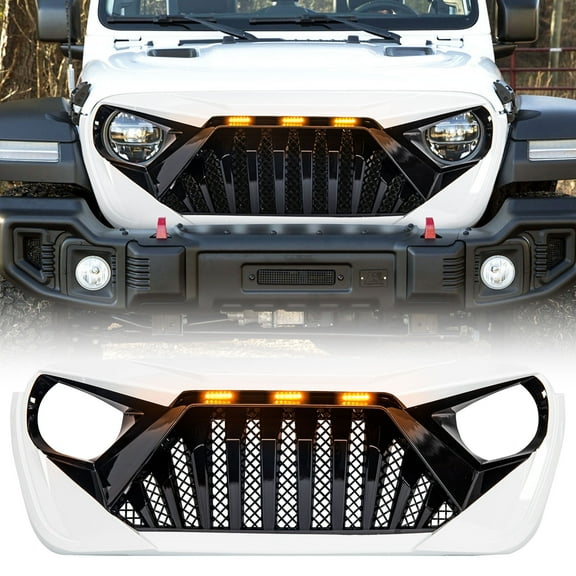 American Modified Goliath Grille for 2018-2023 Wrangler JL & Gladiator JT White & Black