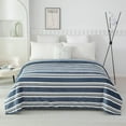 thumbnail image 1 of Mainstays Plush Blanket Blue Stripe T, 1 of 5