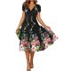 thumbnail image 1 of WILLBEST Vestidos de Algodon Vestido Informal de Manga Corta con Cuello En V y Estampado Floral para Mujer Grande​​, 1 of 3