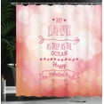 thumbnail image 4 of Ambesonne Valentines Day Shower Curtain, Pink Love Story, 69"Wx84"L, Pink Coral, 4 of 5