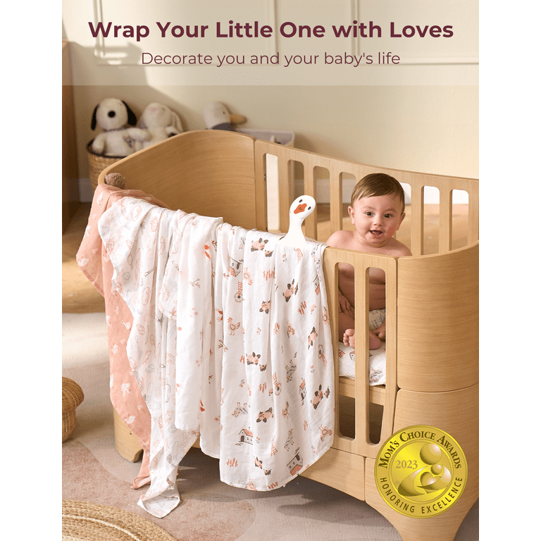 Muslin Swaddle Blankets, 4 Pack, 47x47 Inch photo 7