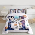 thumbnail image 2 of Homewish Monogrammed H Theme Bedding Comforter Set,Planet Stars Pattern Twin Comforter Sets,Multicolor Splash Ink Bedding Set For Girl Teens,Ultra Soft Bedroom Decor Reversible,2pcs, 2 of 8