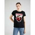 thumbnail image 1 of Women's "It's Love Time" Cupid & Heart Graphic Tee - Casual Black Round Neck Short Sleeve Top, Perfect Valentine's Day Gift, Casual Wear|Playful Des Tee Tee For Adult, Men, Women, Teen, Teenager, Ad, 1 of 5