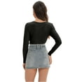 thumbnail image 2 of Women's Shirts Long Sleeve Casual Fall Top Button Ribbed Knit Basic Blouses, 2 of 6