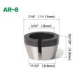 thumbnail image 1 of 6/ 6.35/ 8mm Shank Router Bit Extension Collet Chuck Engraving Trimming Machine, 1 of 4