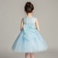 thumbnail image 3 of Robe de Princesse pour Fille, Cadeau d'Anniversaire, Robe de Demoiselle d'Honneur, Col Rond, Sans Manches, Nœud Solide, Robe de Princesse, 3 of 4